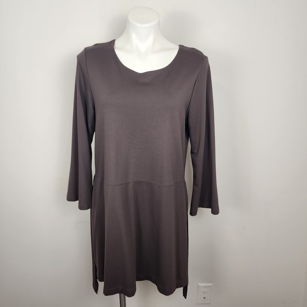 Bryn Walker Made in USA Modal Brown Long Sleeve Tunic Dress Women's Size XS